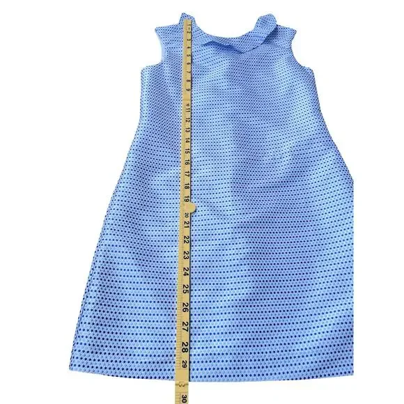Maggie Breen Too Blue Polka Dot Sleeveless Shift Dress - Girls Size 12 - Picture 8 of 10